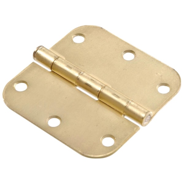 Ornatus Outdoors 0.625 x 3.5 in. Carded Round Corner Full Mortise Hinges, Satin Brass OR1638042 - main